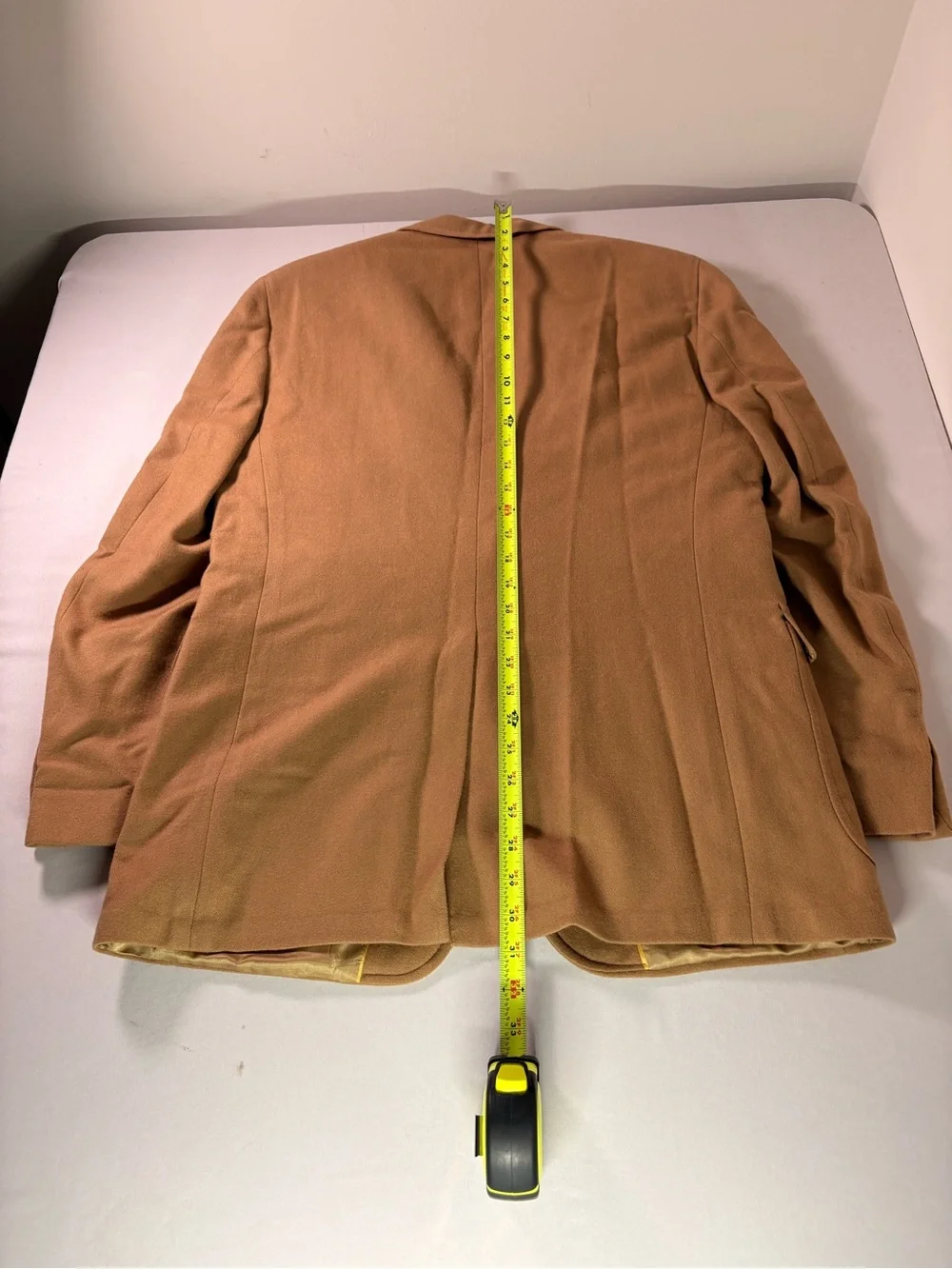 Classic Camel Wool Blazer with Gold Buttons